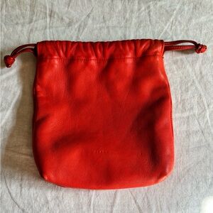 Clare V Leather Drawstring Pouch